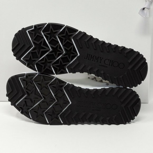 Jimmy Choo Verona White Crystal Studded Knit Sneakers Size 36.5 EU (6.5 US) - Picture 6 of 11